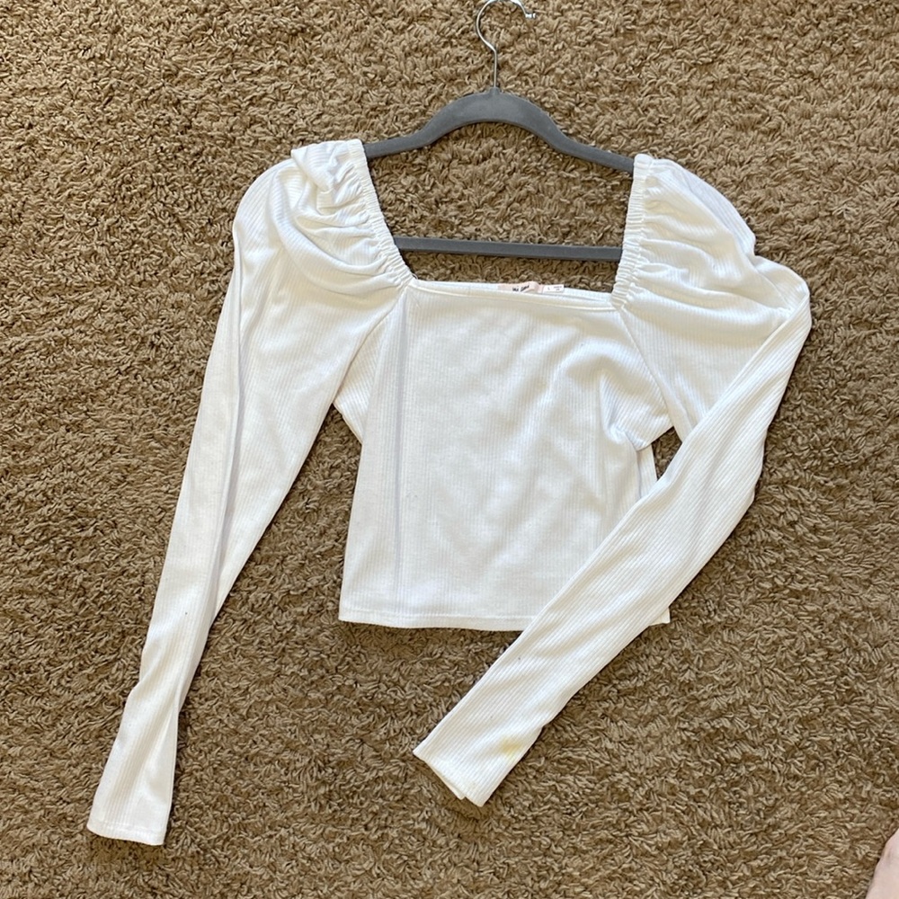 White cropped long sleeve